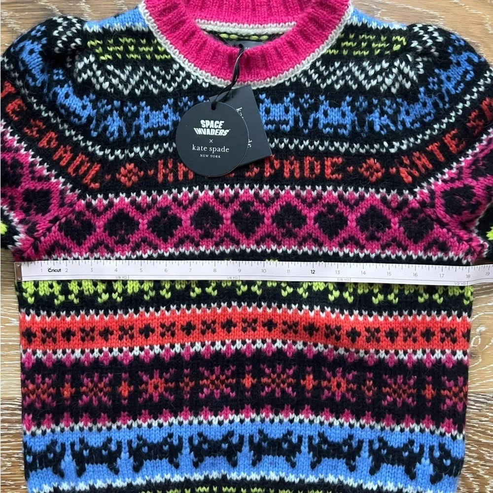 Space Invaders X Kate Spade Alpaca Fair Isle Sweater size Small